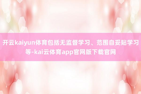 开云kaiyun体育包括无监督学习、范围自妥贴学习等-kai云体育app官网版下载官网